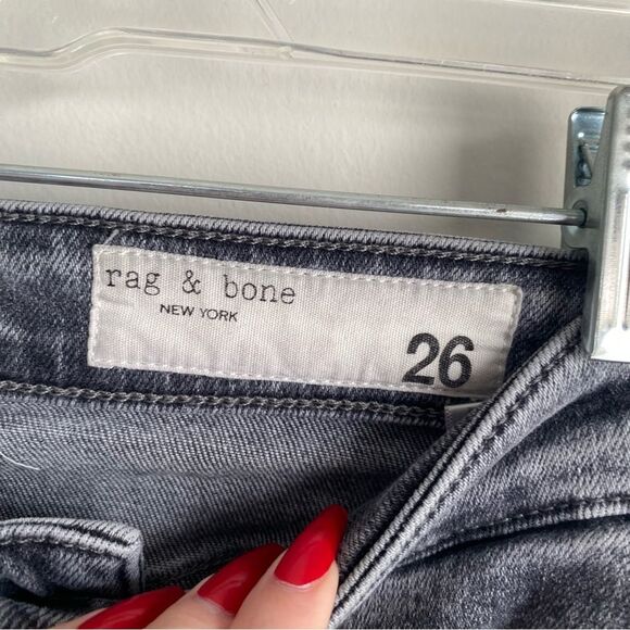 RAG & BONE Gray Casey High Rise Ankle Flared Jeans - Picture 6 of 8